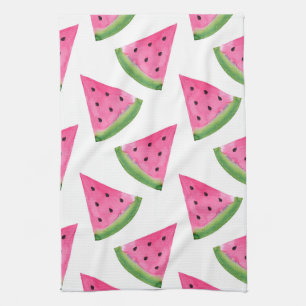 Watercolor Watermelon Wedges Kitchen Towel
