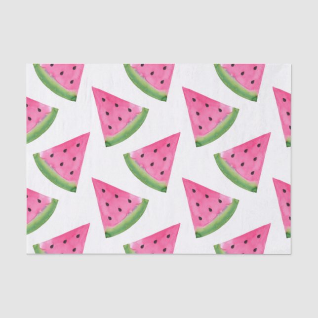 Watercolor Watermelon Wedges Tissue Paper (Front)