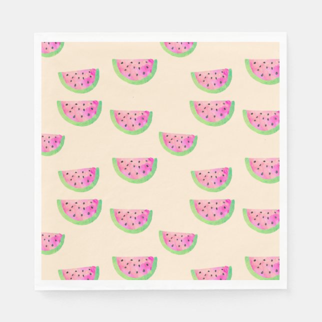 Watercolor Watermelons Napkin (Front)