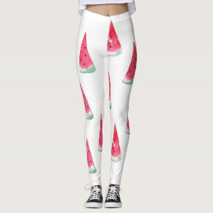 Watercolor watermelons, seamless summer pattern. leggings