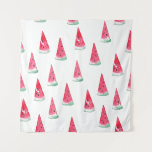 Watercolor watermelons, seamless summer pattern. tapestry