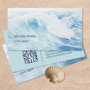 Watercolor Wave Business Card
