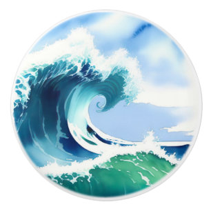 Watercolor Wave Ceramic Knob