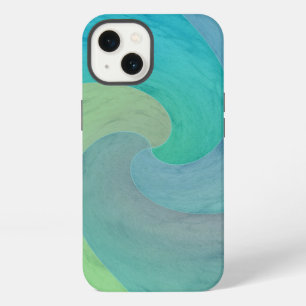 Watercolor Wave Green Turquoise Aquamarine Art iPhone 13 Case