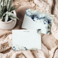 Watercolor Waves and Sand Stationery Note Card