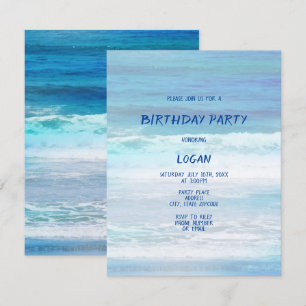 'Watercolor Waves' Invitation