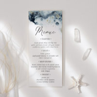 Watercolor Waves Mariage Dîner Menu Invitation