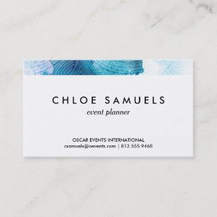 Watercolor waves ocean blue purple painted business card