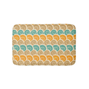 Watercolor Waves Pattern Bath Mat