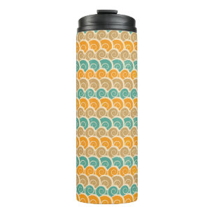 Watercolor Waves Pattern Thermal Tumbler