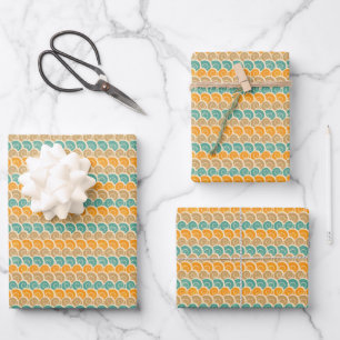 Watercolor Waves Pattern Wrapping Paper Sheet
