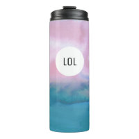 Watercolor Waves Pink Teal Pattern MONOGRAM