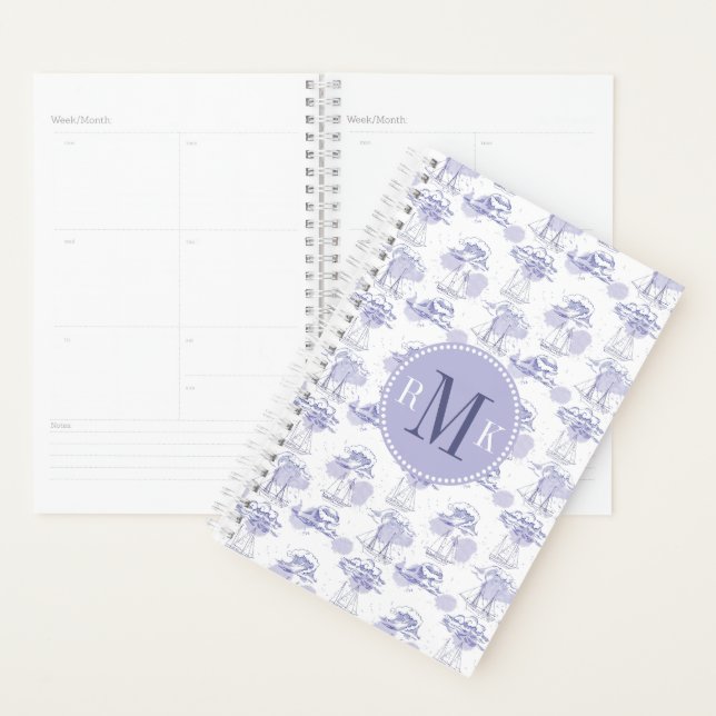 Watercolor Waves & Ships Pattern Planner (Display)