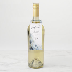 Watercolor Waves Wedding Bottle Hanger Tags