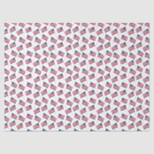 Watercolor Waving USA Flag Repeat Pattern Tissue Paper