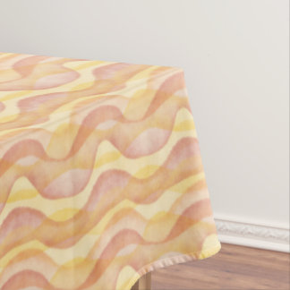 Watercolor Wavy Stripes, Yellow and Orange Tablecloth