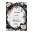 Watercolor Webbed Roses Framed Goth Wedding