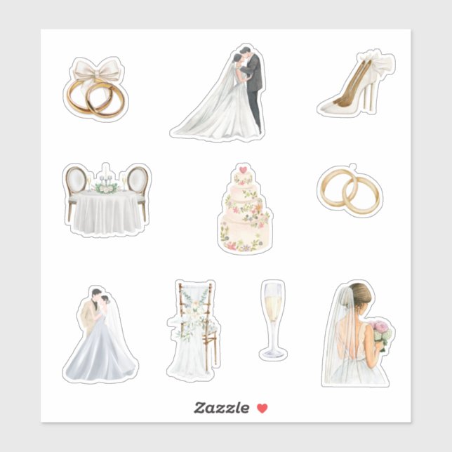Watercolor Wedding Day  (Sheet)