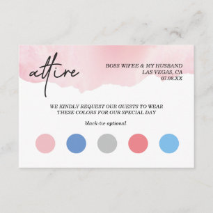 Watercolor wedding dress code  enclosure card