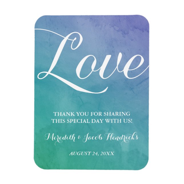 Watercolor Wedding Favour Magnet (Vertical)