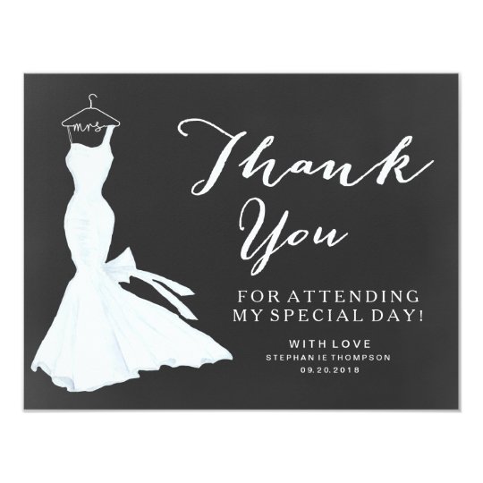Watercolor Wedding Gown Chalkboard | Bridal Shower Card