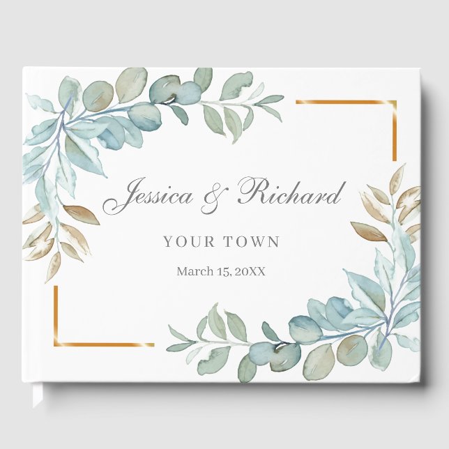 Watercolor Wedding Guest Book (Front)