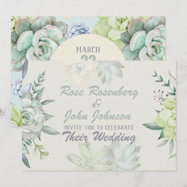 Watercolor Wedding Invitation (Front/Back)
