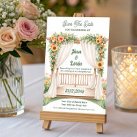 Watercolor Wedding Invitation Card Floral Stage