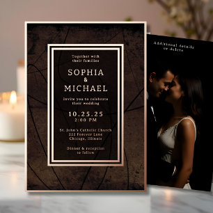 Watercolor Wedding Invitation Photo Template Coral