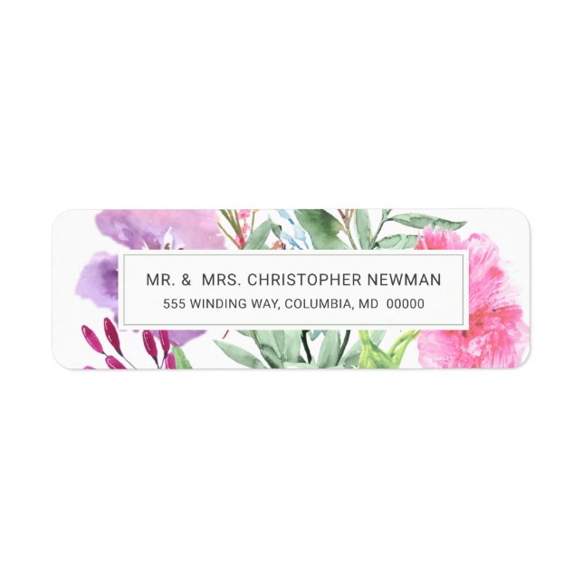 Watercolor Wedding Modern Botanical Labels (Front)