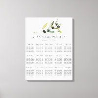 Watercolor Wedding Seating Chart Botanical Olive