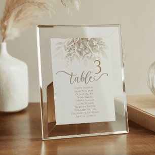 Watercolor Wedding Table Cards Emerald Green