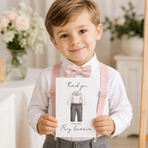 Watercolor Wedding Thank You Ring Bearer Card