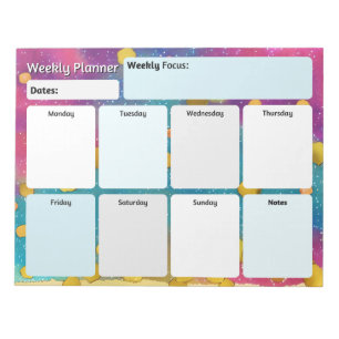 Watercolor Weekly Planner Notepad