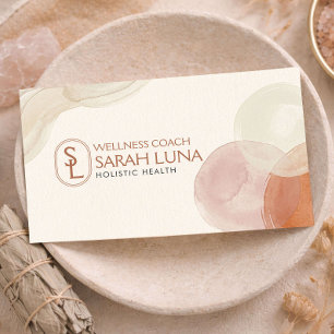 Watercolor Wellness Coach Holistic Health Business Card