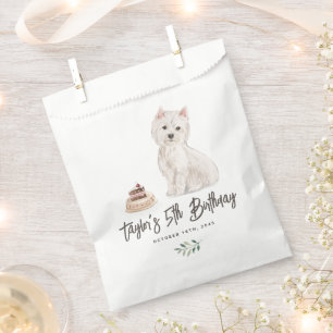 Watercolor West Highland White Terrier Birthday Favour Bag