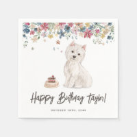 Watercolor West Highland White Terrier Birthday