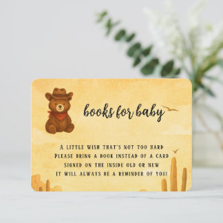 Watercolor Western Baby Shower Cowboy Book Request Enclosure Card