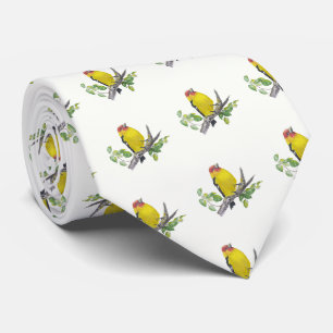 Watercolor Western Tanager Birds Nature Art Tie