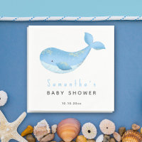 Watercolor whale baby shower