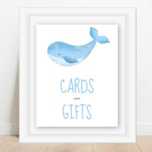 Watercolor whale - cards and gifts poster