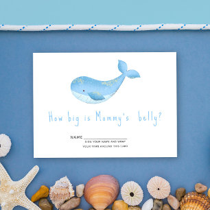 Watercolor whale - how big is mommy's belly enclosure card