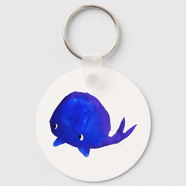Watercolor Whale Keychain (Front)