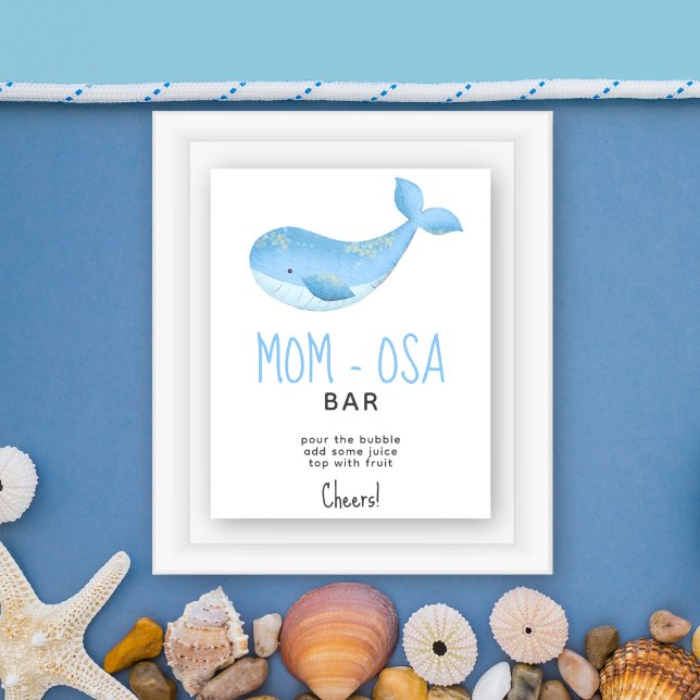 Watercolor whale - mom-osa bar poster (Creator Uploaded)