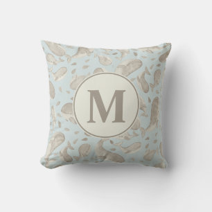Watercolor Whale Paisley Nursery Monogram Throw Pillow
