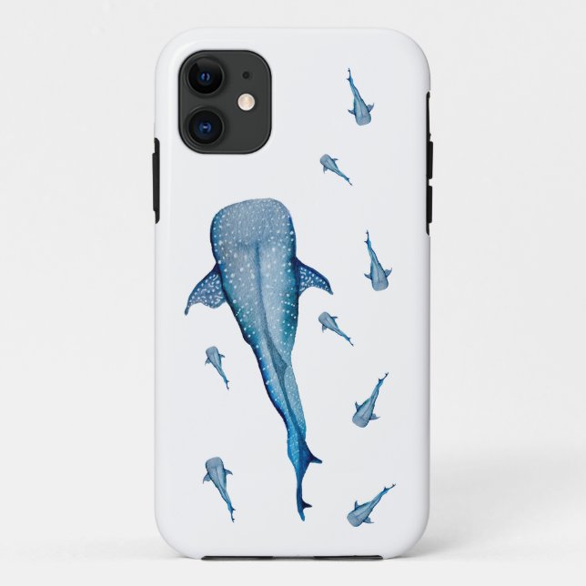 Watercolor whale shark Case-Mate iPhone case (Back)