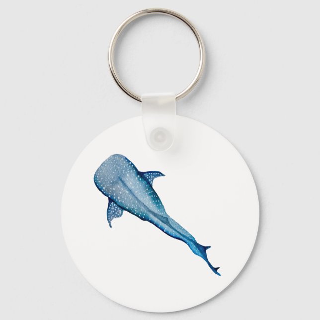 Watercolor whale shark keychain (Front)