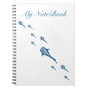 Watercolor whale shark notebook