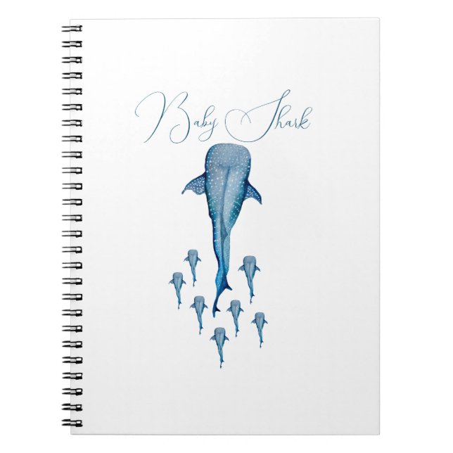 Watercolor whale shark notebook (Front)