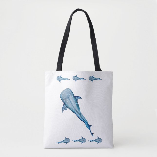 Watercolor whale shark tote bag (Front)